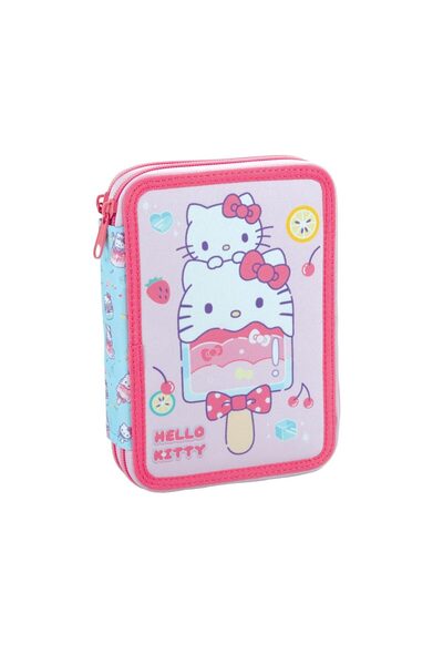 GİM Διπλής χωρητικότητας κασετίνα Hello Kitty Cupcake 18x15x4 εκ.