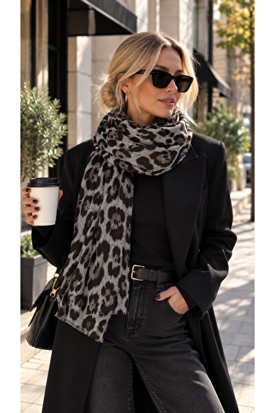 Venus Design Leopar Desenli Şal 90x180 cm