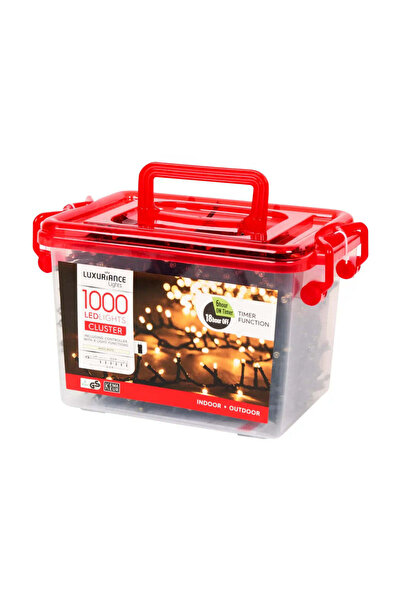 s-Eye Коледна светеща верига 1000 LED, 20 м, топло бяла, 8 режима, таймер