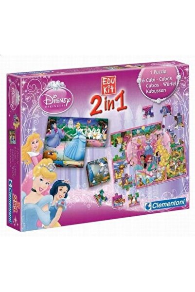 CLEMENTONI 11676 PUZZLE I KLOCKI PRINCESS 2W1