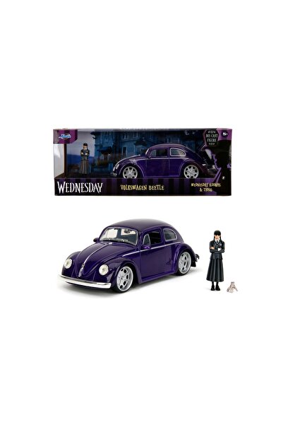 Jada Toys Jada Wednesday 1972 VW Beetle 1:24 și figurina Wednesday