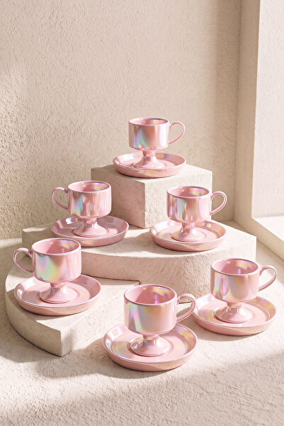 Perotti Pink Porselen 6 Kişilik Kahve Fincanı Takımı