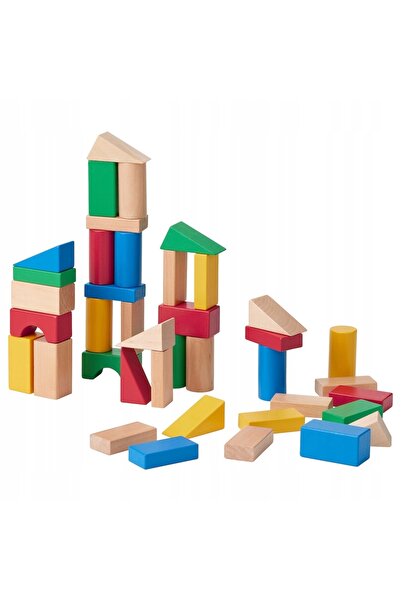 IKEA UNDERHALLA blocuri de lemn colorate 40 de piese