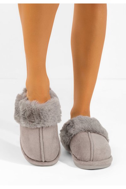 B T Shoes Fluffy Slippers Krinia gray