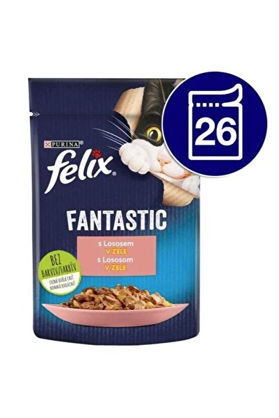Felix Plic fantastic pentru pisici cu somon în jeleu 26x85 g