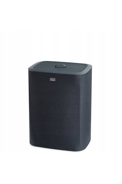 Joseph Joseph Coș de rufe dublu 90 l Negru 2 compartimente cu capac