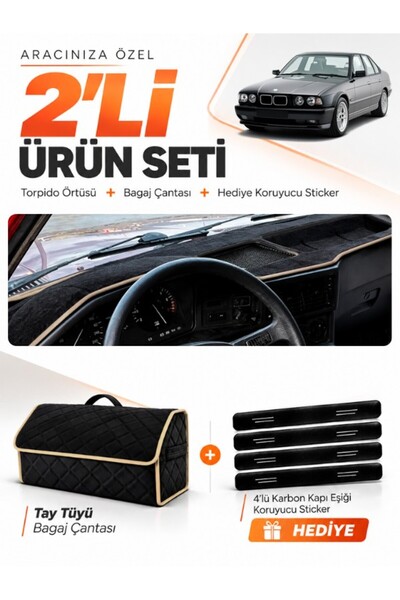 e-biz Bmw E34 (1988-1996) Compatible Without Airbags Glove Box Cover + Tay Fe...