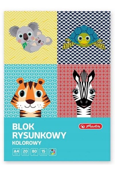 1DEA.me Bloc de desen A4/20K color Animale Drăguțe (10 bucăți)