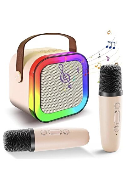 OEM Ηχείο Karaoke, Bluetooth 5.3, 2 ασύρματα μικρόφωνα, ροζ