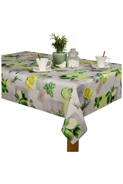 invitta Față de masă Minos U3 Lemon Mint rezistentă la pete 130x260 cm