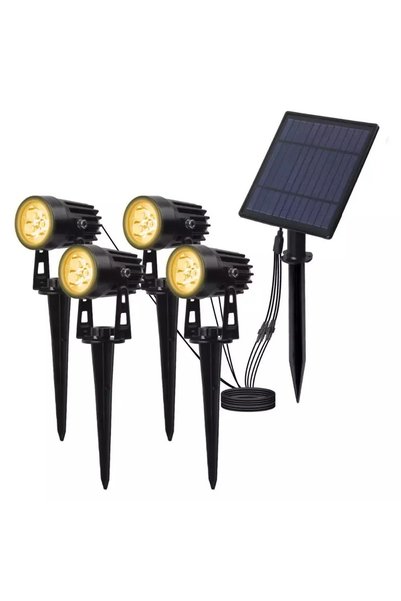 Ath Επάνω Κάτω Σετ 4 Solar Spike Lights Warm White 3000K με Photocell IP65 4x...