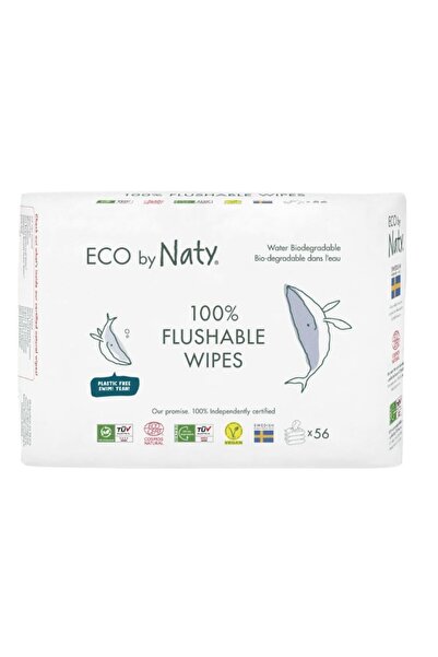 Eco By Naty Șervețele umede neparfumate - care pot fi aruncate în toaletă (3 ...