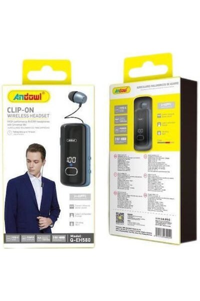 Andowl Q-EH580 In-ear Bluetooth Handsfree Ακουστικό Μαύρο