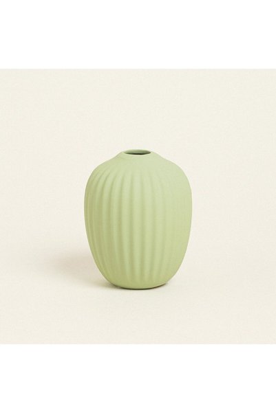 Beauty Home Ριγέ Βάζο 8 x 10 εκ. Φυστικί