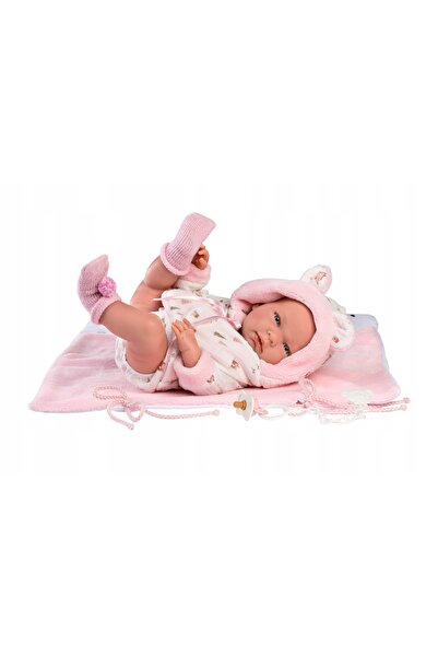Llorens Păpușă de vinil Bobas Nica cu pătură roz 40cm