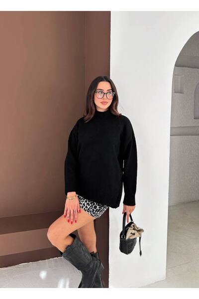 Stile Bella Ženski pulover sa visokim ovratnikom, velikih dimenzija, dugih ru...