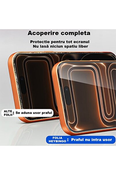 HEYBİNGO Folie de protecție ecran HD E-SNAP pentru iPhone 14, 2 bucăți, 9H, Instalare instantanee, Eliminare praf