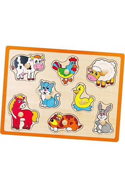 Viga Puzzle din lemn cu tematică fermă
