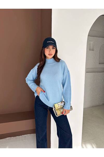 Stile Bella Women's Turtleneck Oversize Long Sleeve Soft Textured Knit Sweater