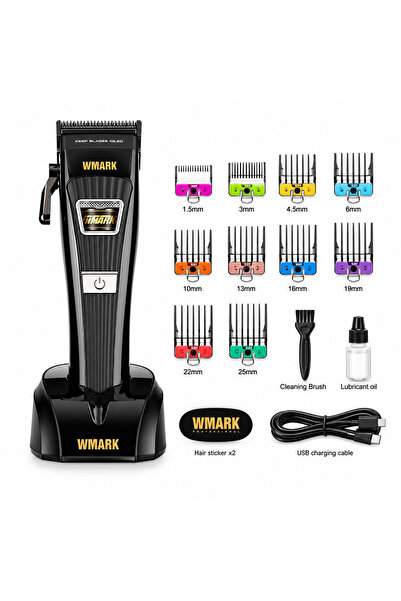 Wmark Masina de Tuns Profesionala NG-V1, Motor Brushless 8500 RPM, 10 Inaltat...