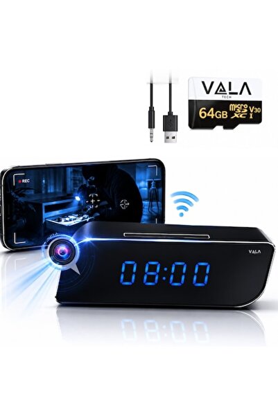Vala Tech Κάμερα IP Wi-Fi κρυμμένο σε Ξυπνητήρι Vala Tech®, 64 GB, 1080P HD, ...