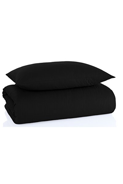 Bedtex Lenjerie de pat din bumbac, culoare neagră, 140x200/70x90 cm
