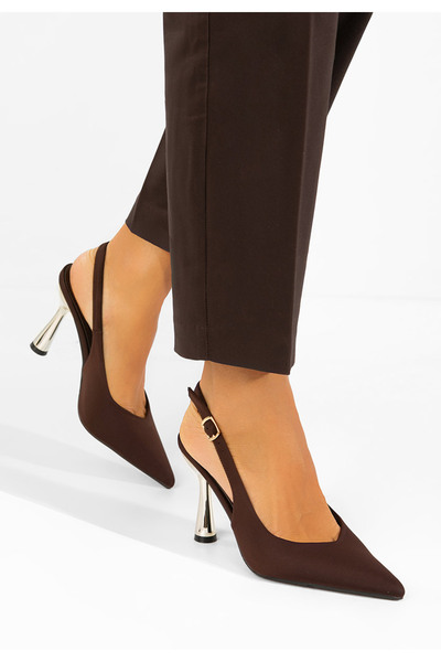 B T Shoes Καφέ παπούτσια Αναστάσια slingback
