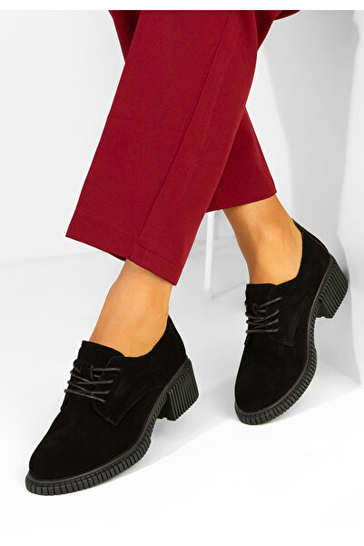 B T Shoes Careya μαύρα δερμάτινα γυναικεία καθημερινά παπούτσια