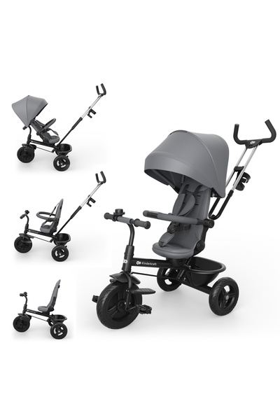 Kinderkraft Triciclu de colectare ASTON 2 PLUS Gri