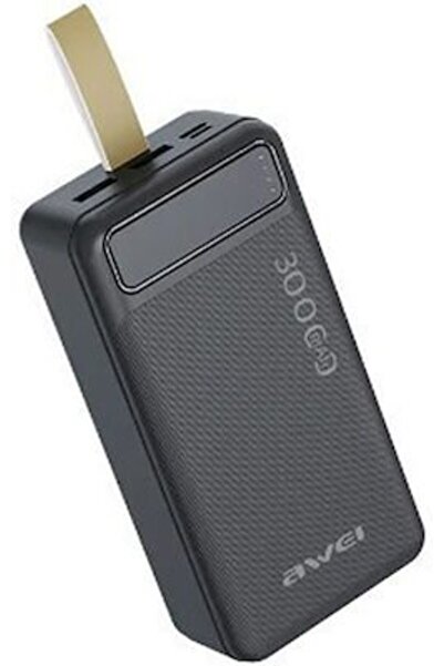 AWEI PowerBank P7K 30000mAh με 2 Θύρες USB-A και Θύρα USB-C Μαύρο