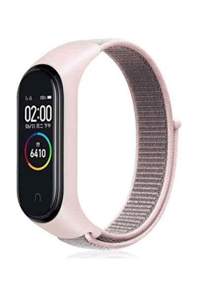 OEM Υφασμάτινο λουράκι με υφή πλέξης, ροζ (Mi Smart Band 5/Mi Smart Band 6) 1...