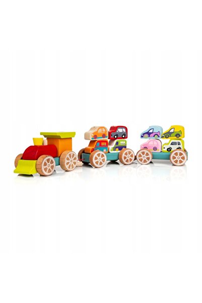 CUBIKA 13999 Tren cu vagoane - puzzle din lemn/set de vehicule