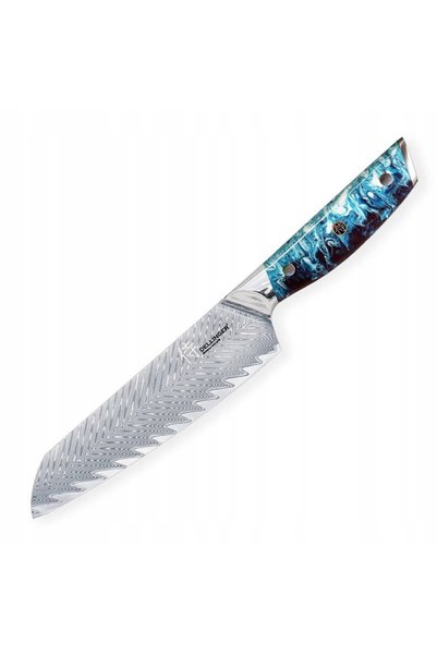 Dellinger CUȚIT DE BUCĂTĂRIE Resin Future Santoku 17 cm oțel Albastru
