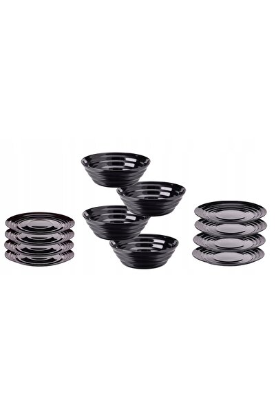 IKEA Serviciu de masă NATBARB pentru 4 persoane, 12 piese, negru