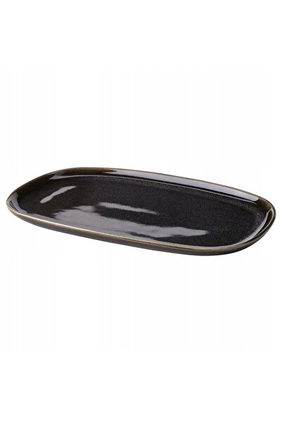 IKEA Farfurie pentru salată și garnitură, gri închis, joasă, 31x19 cm Gladelig