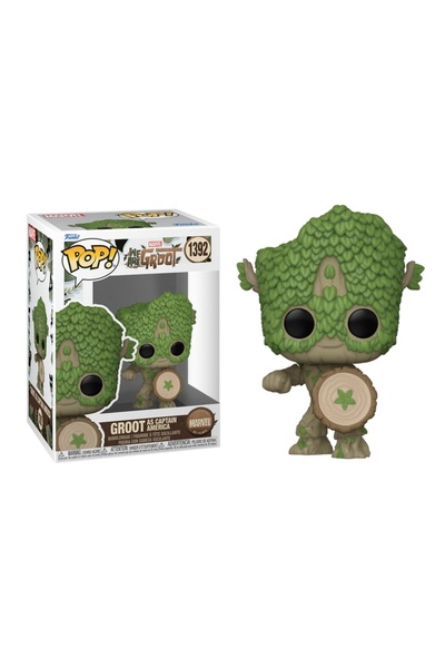 Funko Pop! Figurină Funko POP Marvel: Groot în rolul Căpitanului America.