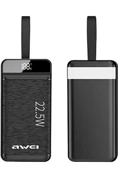 AWEI PowerBank P140K 30000mAh 22.5W με 3 Θύρες USB-A Μαύρο