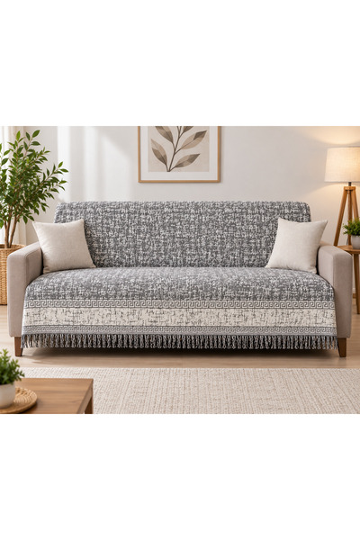 Genel Markalar Keten %100 Pamuklu Çift Taraflı Çekyat&Koltuk Örtüsü 180x220cm