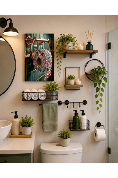 özkacar LÜKS BANYO TAŞLI TUVALET KAĞIDI MDF TABLO TUVALET BANYO DUVAR DEKORAS...