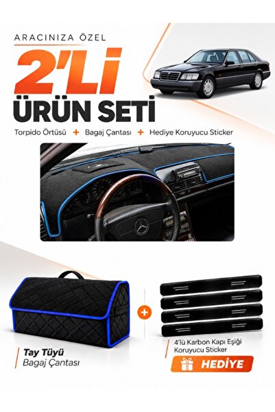 e-biz Mercedes W140 (1991-1998) Compatible Glove Box Cover + Tay Tüy Luggage ...