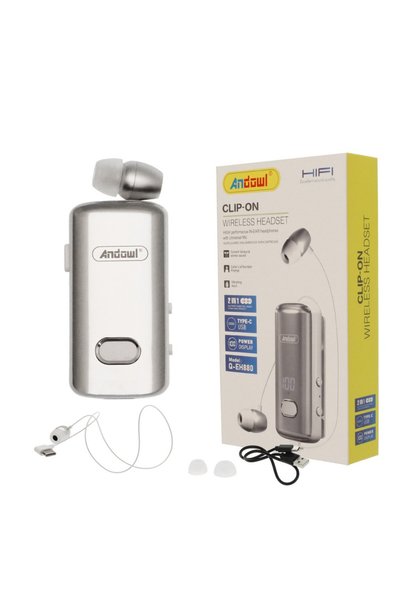 Andowl Q-EH880 In-ear Bluetooth Handsfree Ακουστικά Γκρι