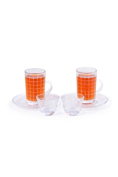 Neat 18Pcs White Patterned Bowl and Dish Set