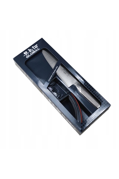 Global Set universal din 2 piese: Cuțit G-2 și Ascuțitor Sh-220-br
