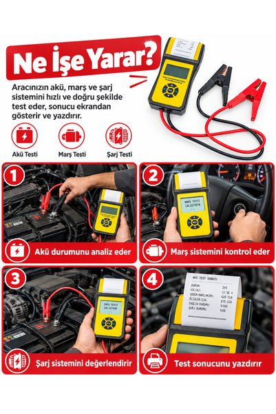 dorf Tools 100-2000 CCA Yazıcılı Akü Test Cihazı ve Analiz Cihazı