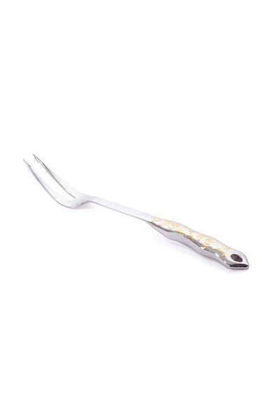 UTENSILS PALACE شوكة استيل بنقش ذهبي