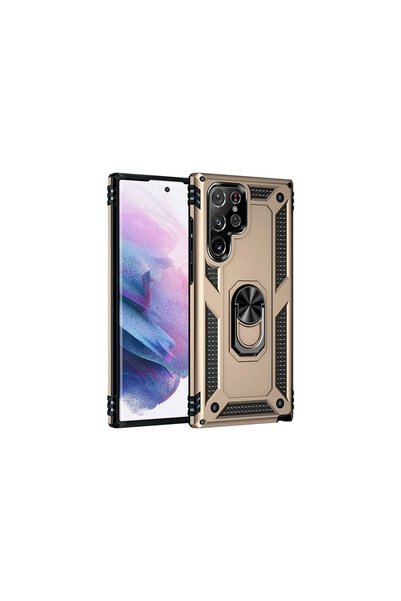 OtoTech غطاء سامسونج جالاكسي S21 الترا سيليكون مع حلقة صوفيا - ذهبي