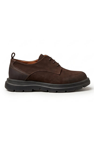 Tuna Genuine Nubuck Leather Brown Men's Casual Shoes - 2300