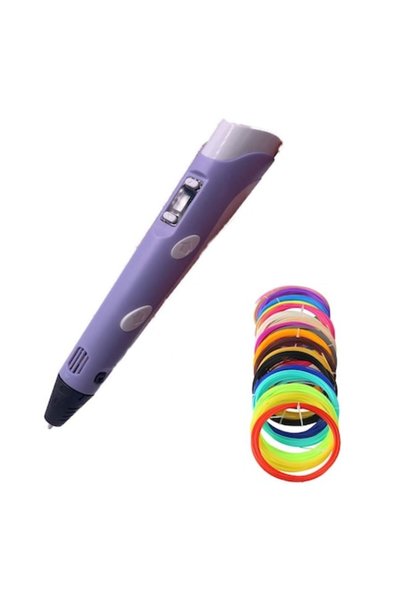 dalimag 3D στυλό, για εκτύπωση, μωβ, οθόνη LED, για παιδιά, νήμα 50 μέτρων,