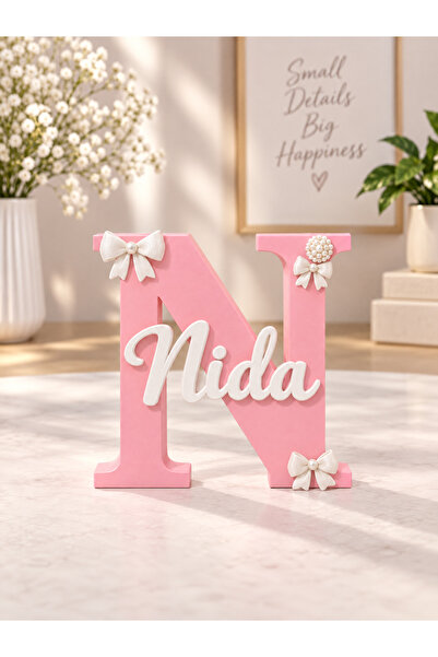 Kişiye Özel 3D İsimli Harf Dekor – 15 cm Çocuk Bebek Odası Hediyeliği