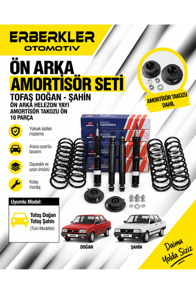 ERBERKLER TOFAŞ DOĞAN ŞAHİN ÖN ARKA AMORTİSÖR ÖN ARKA HELEZON YAYI AMORTİSÖR ...